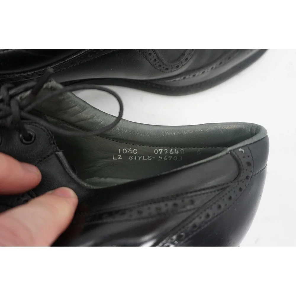 FootJoy Classics‎ Golf Shoes Mens 10.5 C Black Leather Brogue Wingtip USA Spikes